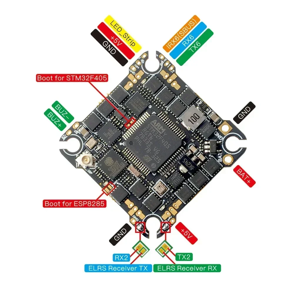 Contrôleur de vol Super F405HD ELRS AIO 20A pour drone FPV HD 2-4S