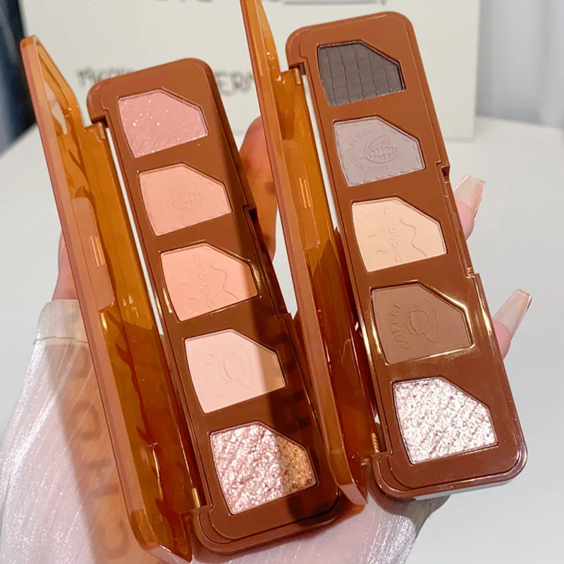 XiXi Cocoa Smooth Thick Emulsion Eyeshadow Tray Advanced Color Development No Fly Powder Earth Color Everyday Novice Beginners 3