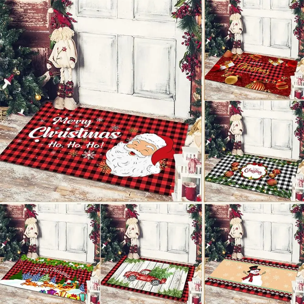 Christmas Floor Mat Entrance Doormat Bedroom Bath Toilet Anti Slip Carpet Merry Christmas Decoration for Home New Year Gift