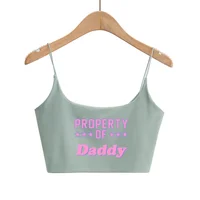 PROPERTY OF Daddy Square Neck Camis for Women Fitted Seamless Cropped Tank Cute Crop Tops Double Lined Can Be Wear Without Bra 5