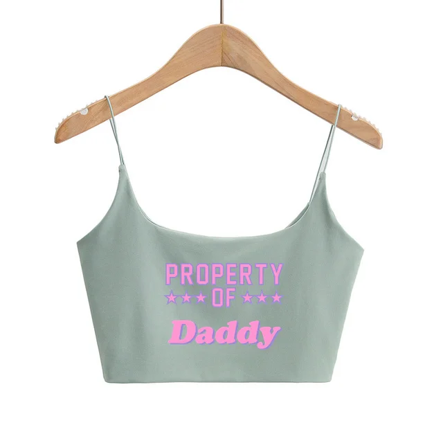 PROPERTY OF Daddy Square Neck Camis for Women Fitted Seamless Cropped Tank Cute Crop Tops Double Lined Can Be Wear Without Bra 5