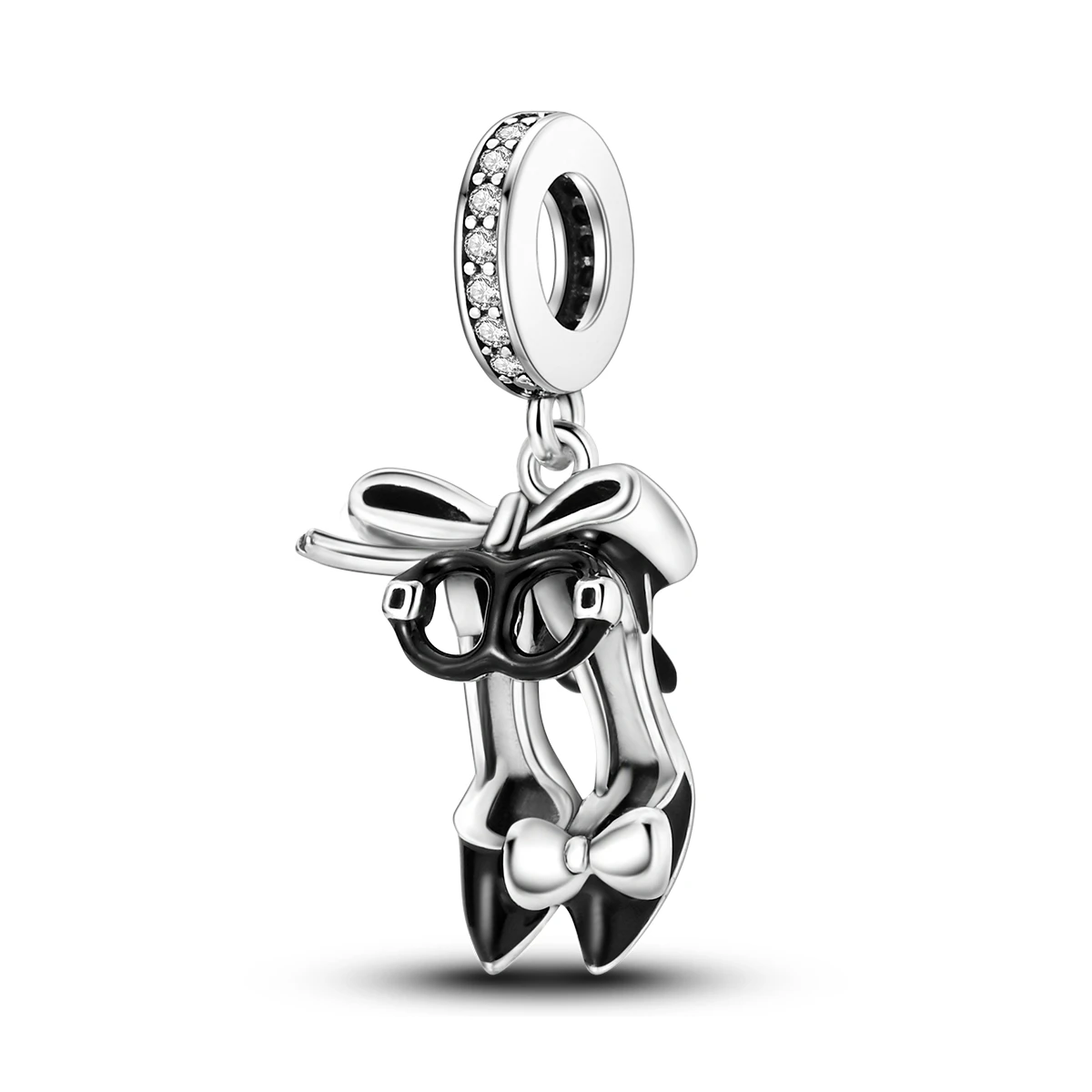 Silver Plated Sport Love Skate Shoe Dangle Charm Pendant