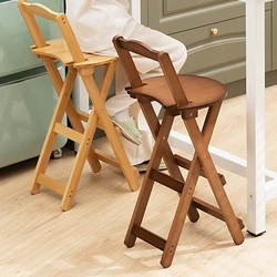 Foldable Stool High Chair Modern Minimalist Portable Small Bench Household Backrest Comfortable Bar Stools Space-Efficient