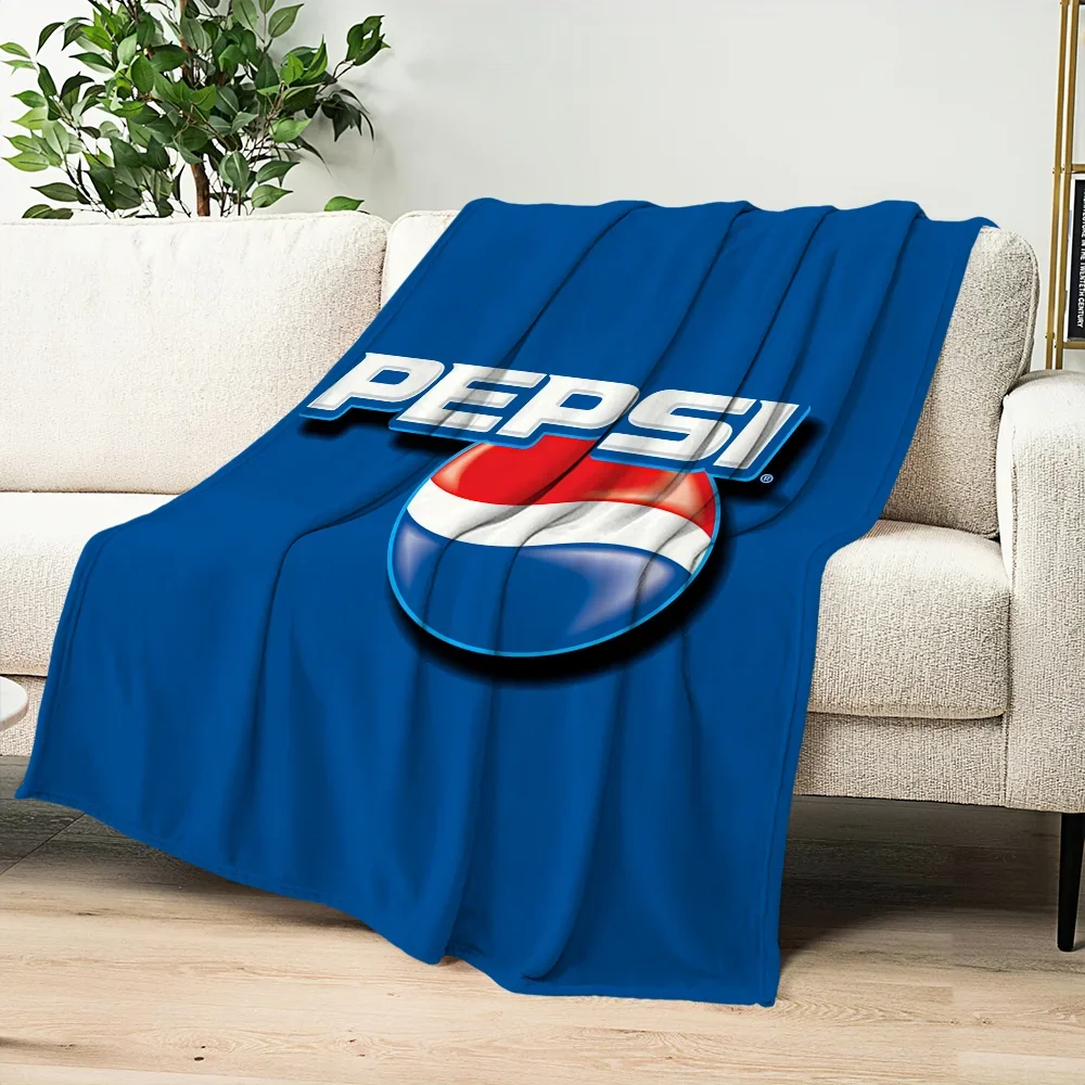Fashion Art P-pepsi C-cola Logo Blanket Plush Nap Sofa rug for Living Room Warm Office Bedroom Birthday Home Travel Kid Gifts 3