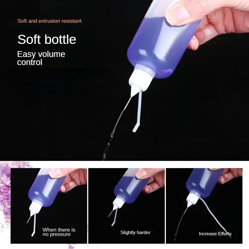 2Pcs Art Squeeze Plastic Bottle Dispensing Needle Sealing Cap Bottle Needle Tip Glue Liquid Dispenser Applicator glue applicator bottle