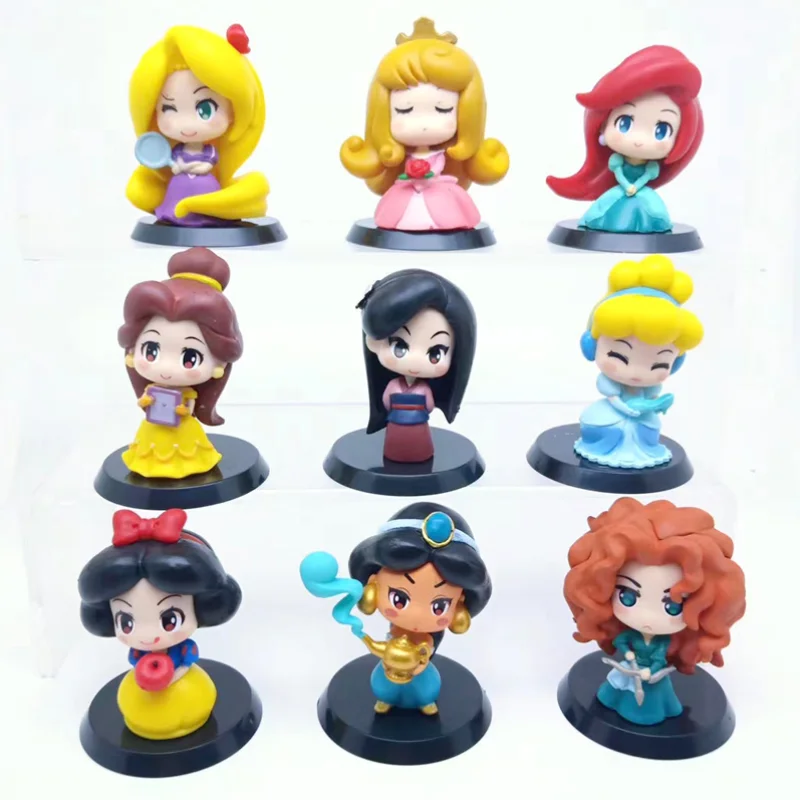 Princess Snow White Mermaid Belle Alice Anime Doll Action Figure Model Toy Collection Set Regalo Per Bambini Juguetes