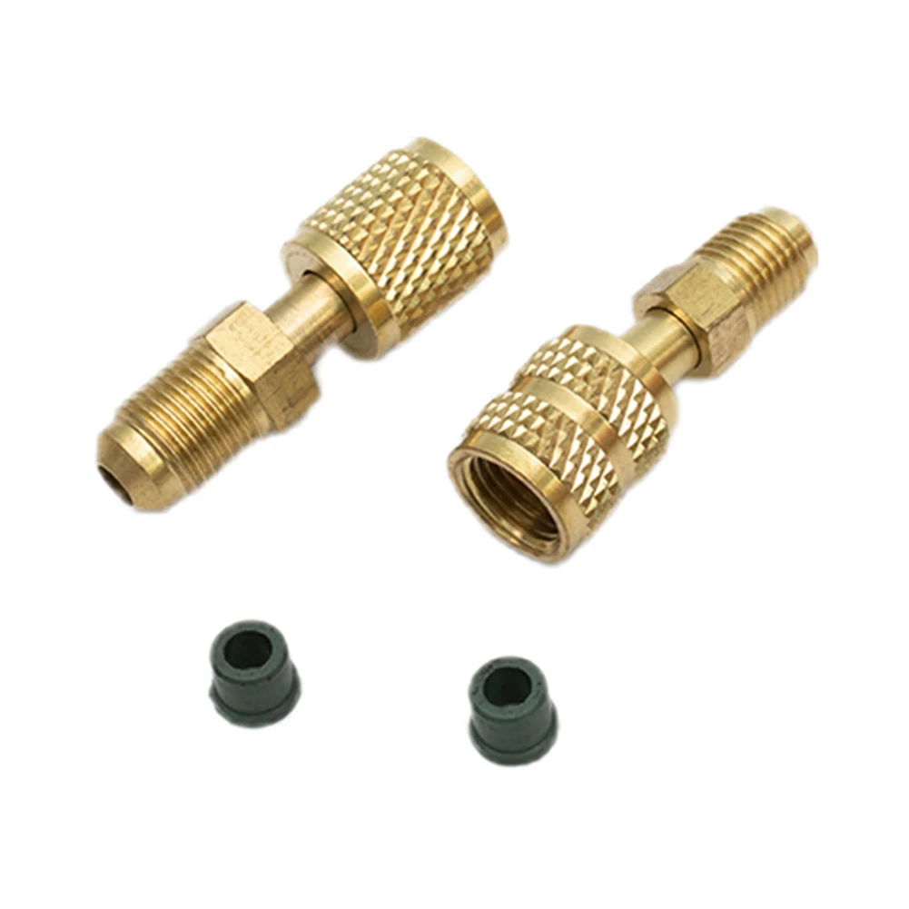 

High Quality New Durable AC Refrigerant Adapter 2Pcs Set For R410 R32 R22 For Valve System Tool SAE Male Female
