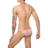 Sexy Bikini Men Gay Underwear Lace Transparent Sissy Bra Briefs Set 2
