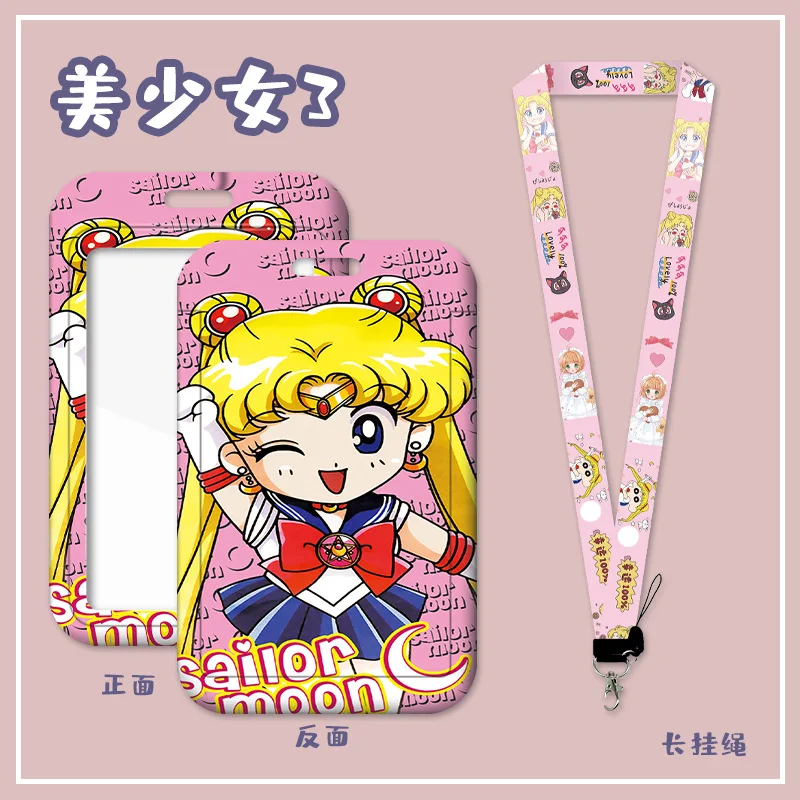 セーラームーンカードホルダー女の子、学生IDカード、作業許可