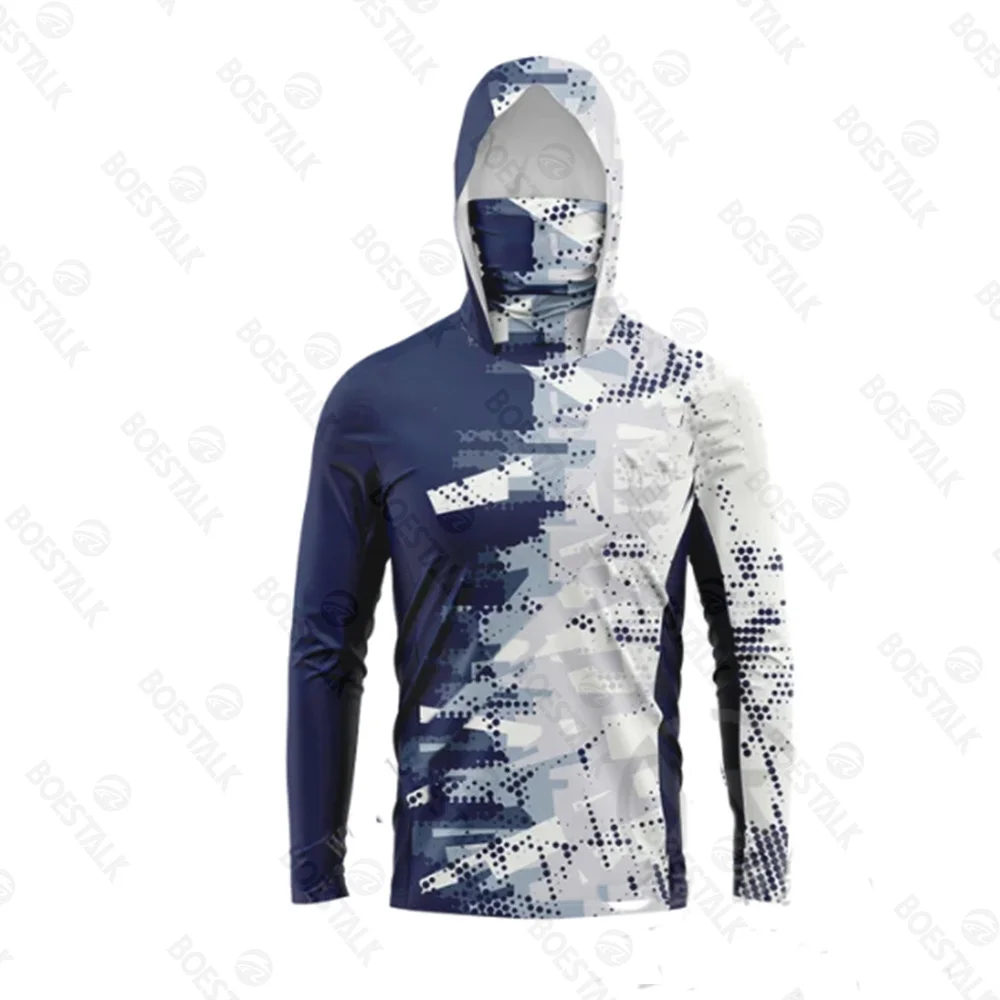 Fishing Shirts Ocean fishing shirt summer sunscreen fishing suit long sleeve UV mask hooded suit Upf 50+