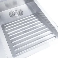 304 สแตนเลสสตีลอ่างล้างจานชามเดียวด้านบนเคาน์เตอร์หรือ Undermount ชุด WitWashboard Dispensor Dainer 60x48 ซม. 5