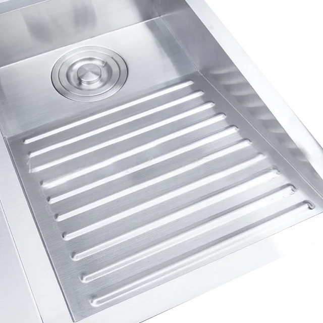 304 สแตนเลสสตีลอ่างล้างจานชามเดียวด้านบนเคาน์เตอร์หรือ Undermount ชุด WitWashboard Dispensor Dainer 60x48 ซม. 5