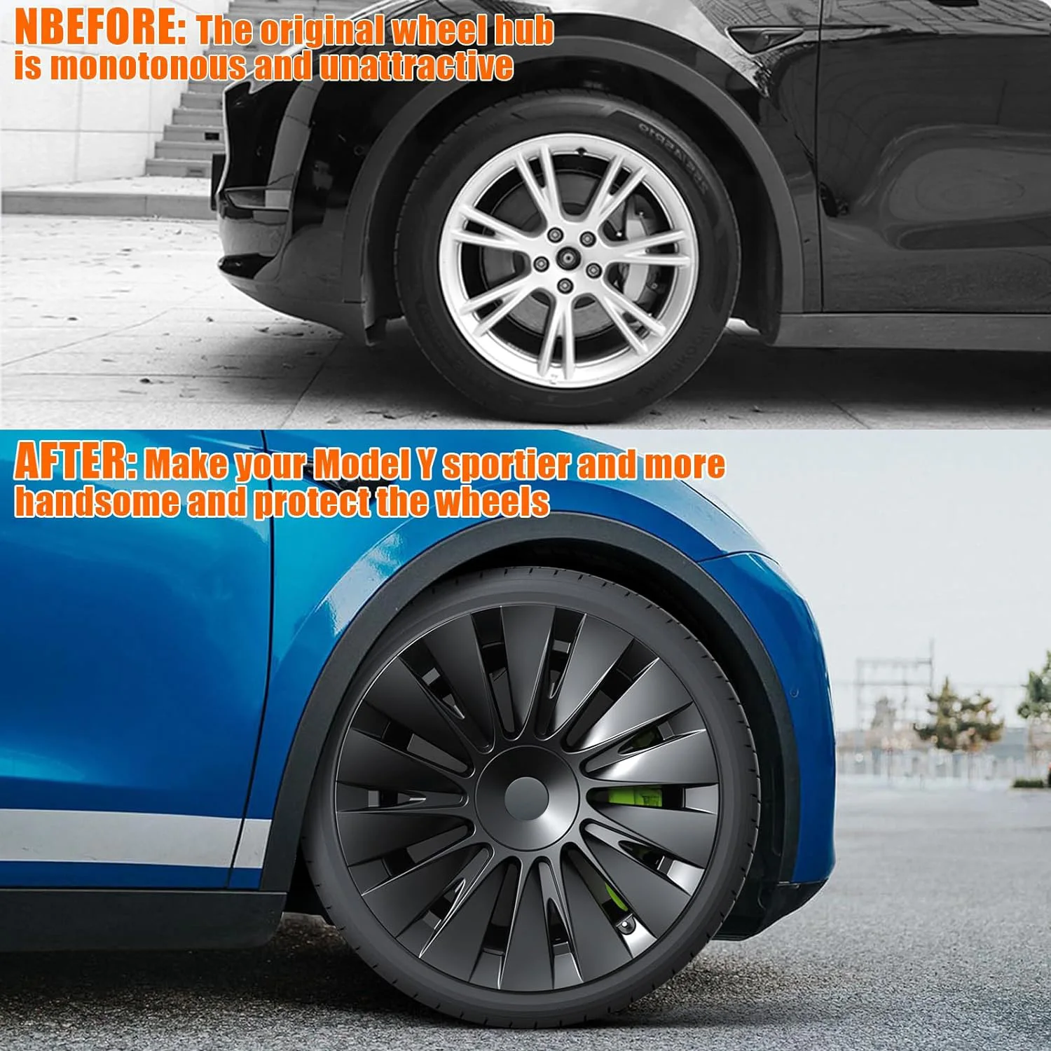 Wheel Hub Caps 4PCS 19 Inch for Tesla Model Y wheel hub covers wheel hub caps