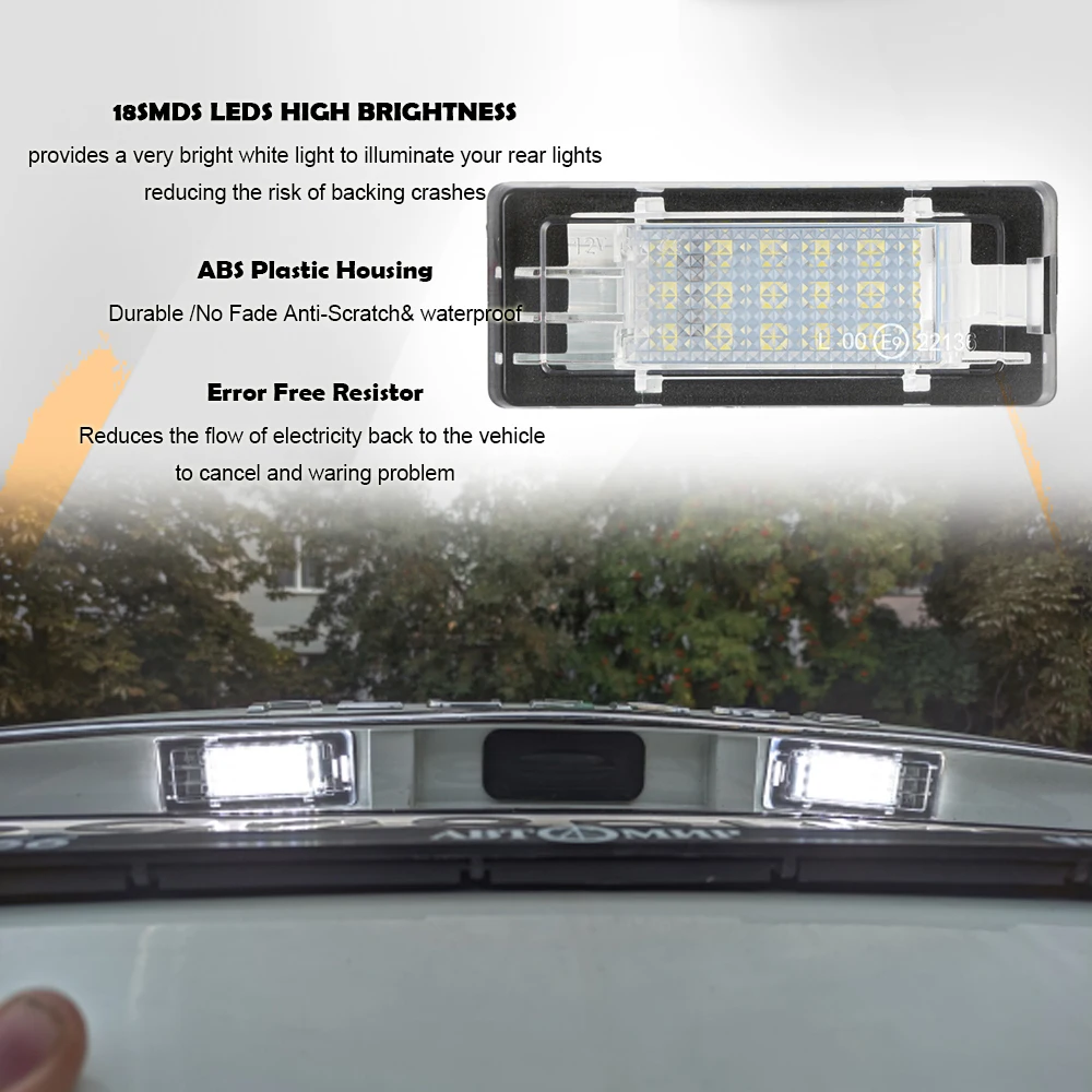 License Plate Lamp, 2 Pieces Error Free Car Number Plate LED Replacement Lamp For Dacia Duster 2010-2015 For Luce Targa Duster Matricula Duster