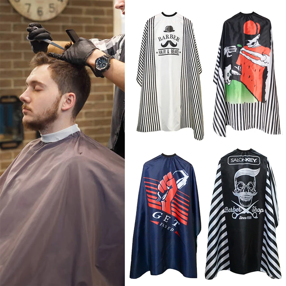 

Fashion Printed Hairdressing Cape Long Barbershop Coat For Men Dustproof Hair Cutting Cape Salon Barber Apron Hair Styling Tool