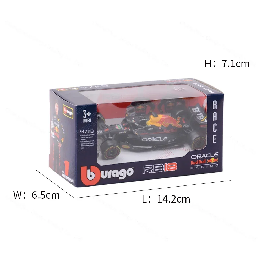 Bburago 1:43 2024 RB20 2023 RB19 2022 RB18 Red Bull F1 Racing Formula Car Static Simulation Diecast Alloy Model Car 4