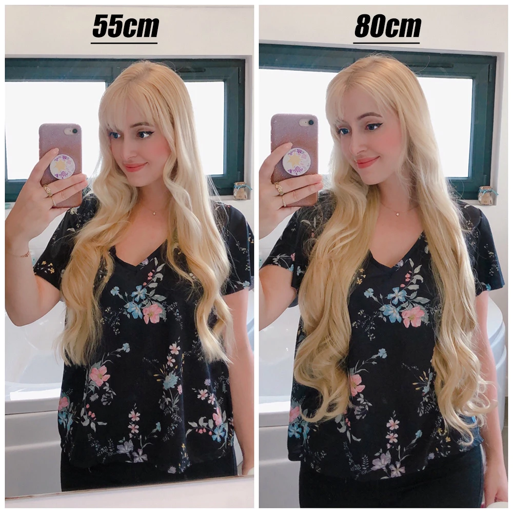 Synthetic 5 Clip In Hair Extensions Long Straight Hairstyle Hairpiece Black Brown Blonde 80CM Natural Synthetic Hair For Women_voghion.com
