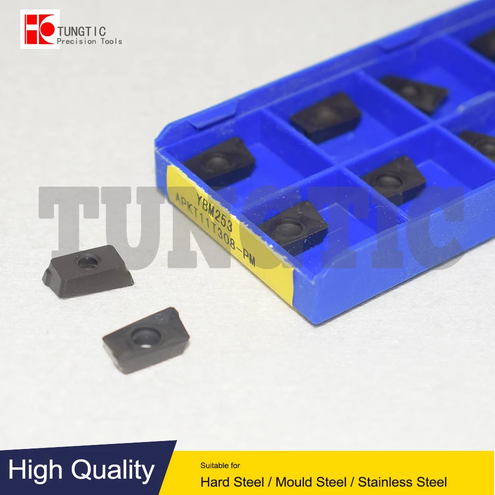 

APKT11T308-PM YBM253 Milling Cutter Carbide Insert Lathe Cutting Tool Machining Metal Turning Tools APKT 11T308 11T308-PM YBM253