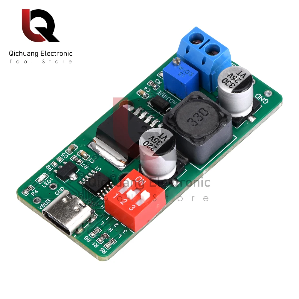 

DC1.8-18V Type-C USB PD3.0/2.0 Fast Charge Decoy Trigger Fixed Voltage Output Adjustable Power Trigger Module 2A