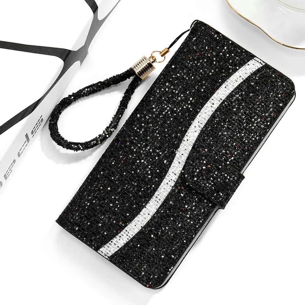 Bling Flip Glitter Wallet Book Case
