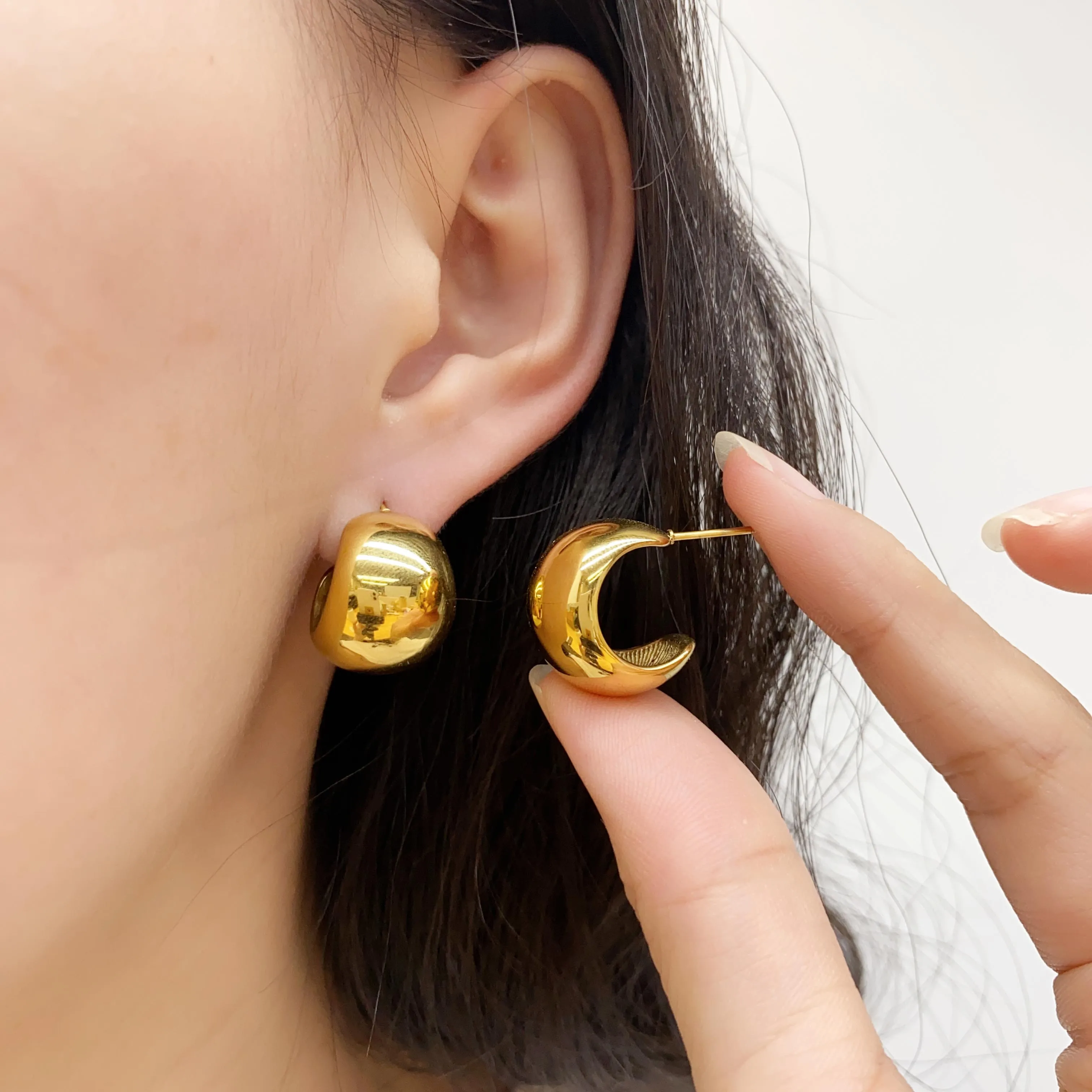 Orecchini Pendenti A Goccia D'Acqua Grandi Placcati Vintage Per Le Donne Dupes Chunky Teardrop Gioielli In Acciaio Inossidabile Placcato Oro