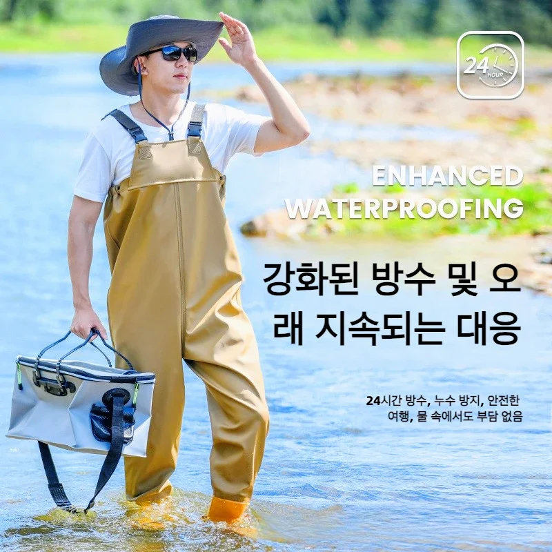 방수 낚시 바지 가슴 웨이더 부츠 신발 웨이더 세트 두꺼운 의류 남성 여성 저지 워터