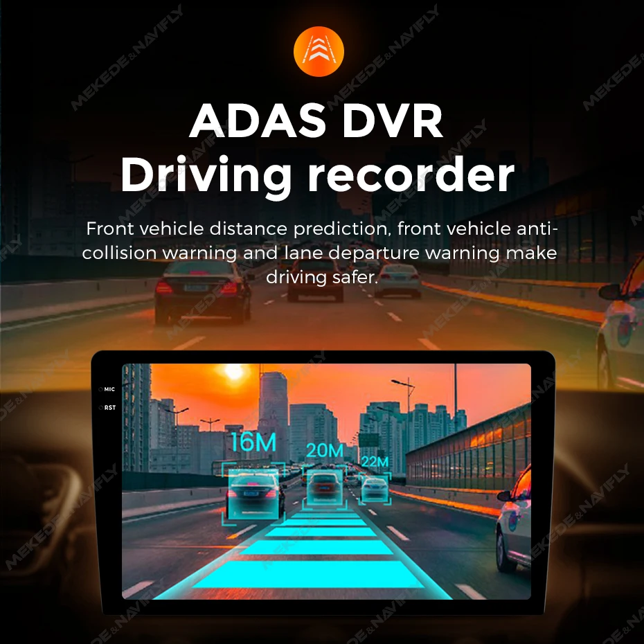 MEKEDE Car DVR Dash cam Full HD 1080P Visione notturna Cam ADAS Car DVR ADAS Dashcam Video USB per Android Lettore multimediale DVD - immagine 2