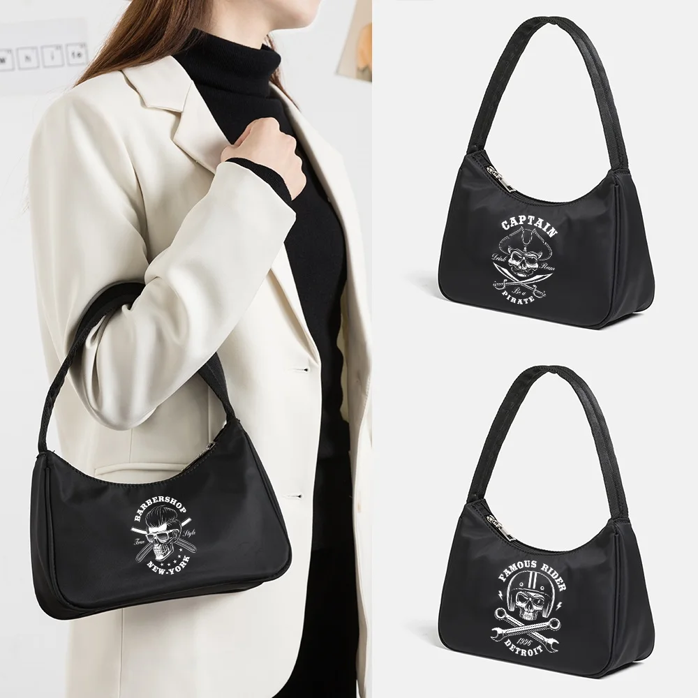 

2023 New Underarm Shoulder Bags Fashion Skull Printing Shopping Bag Casual Women Totes Shoulder Bags Female Chain Handbag Women