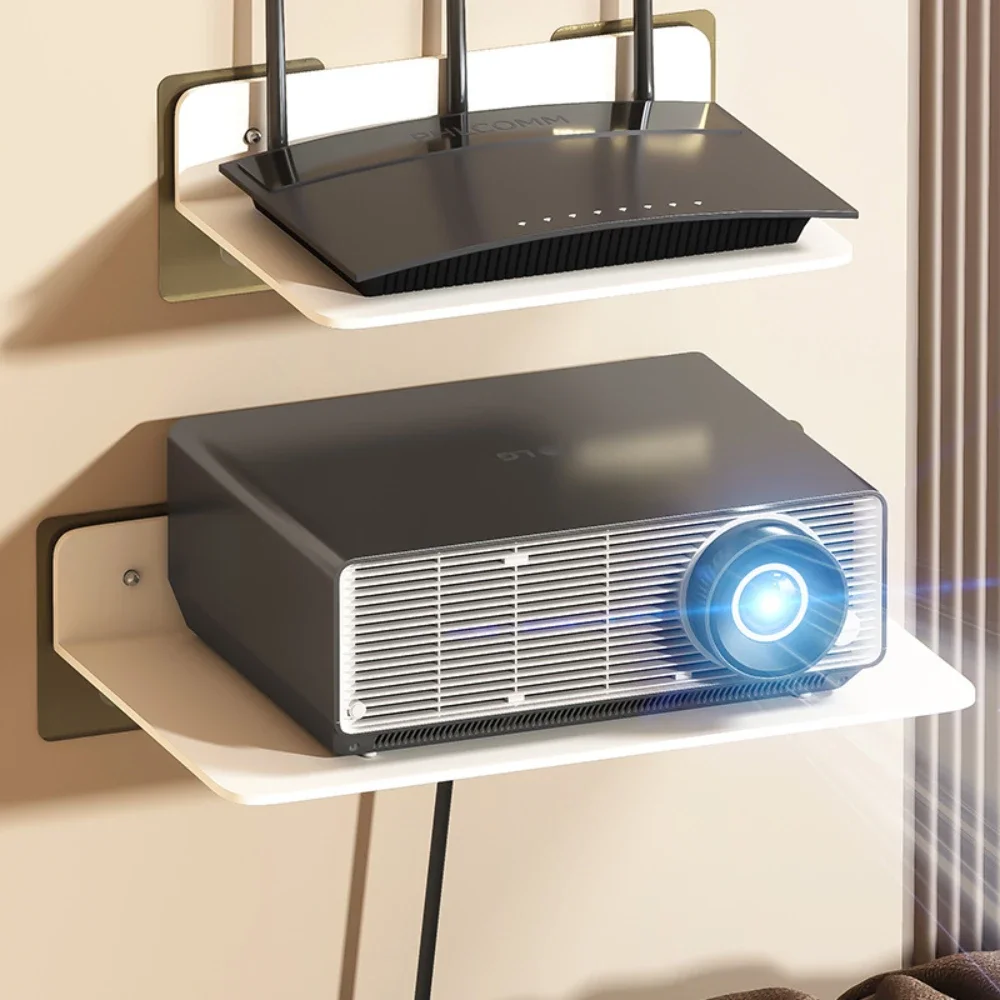 Wall-mounted Router Rack Storage Box Projector Stand Holder DVD Player TV Set-Top Box Holder Monitoring Rack Ornaments Shelf 6