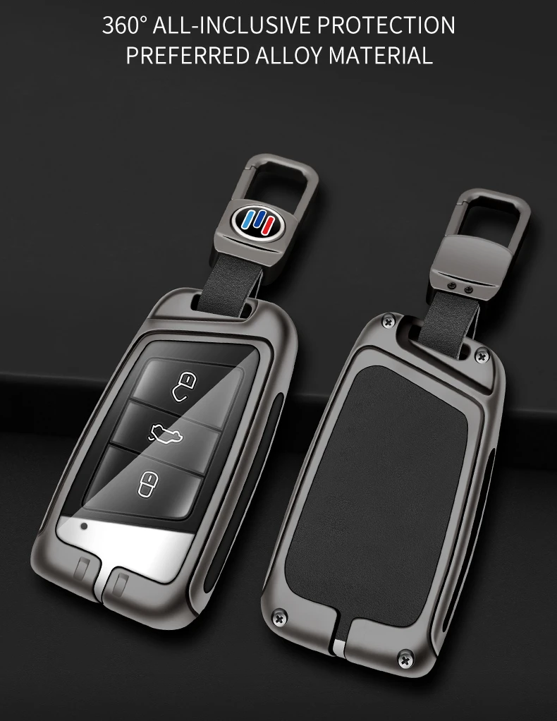 Custodia per chiave auto in pelle metallica Shell Fob per VW Volkswagen Passat B8 Magotan per Skoda Kodiaq Superb A7 per accessori per sedili - Sb1af0f84ab5f4e8890aad278a9499aef2
