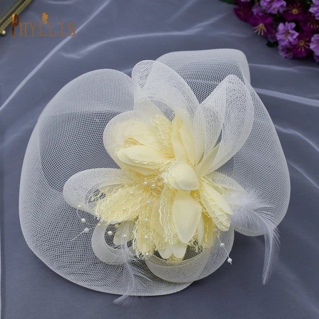JM02 White Black Bridal Fascinator Birdcage Veil Wedding Hat Short Bride Face Veil Charming Evening Blusher Veil Bridal Headwear Off White