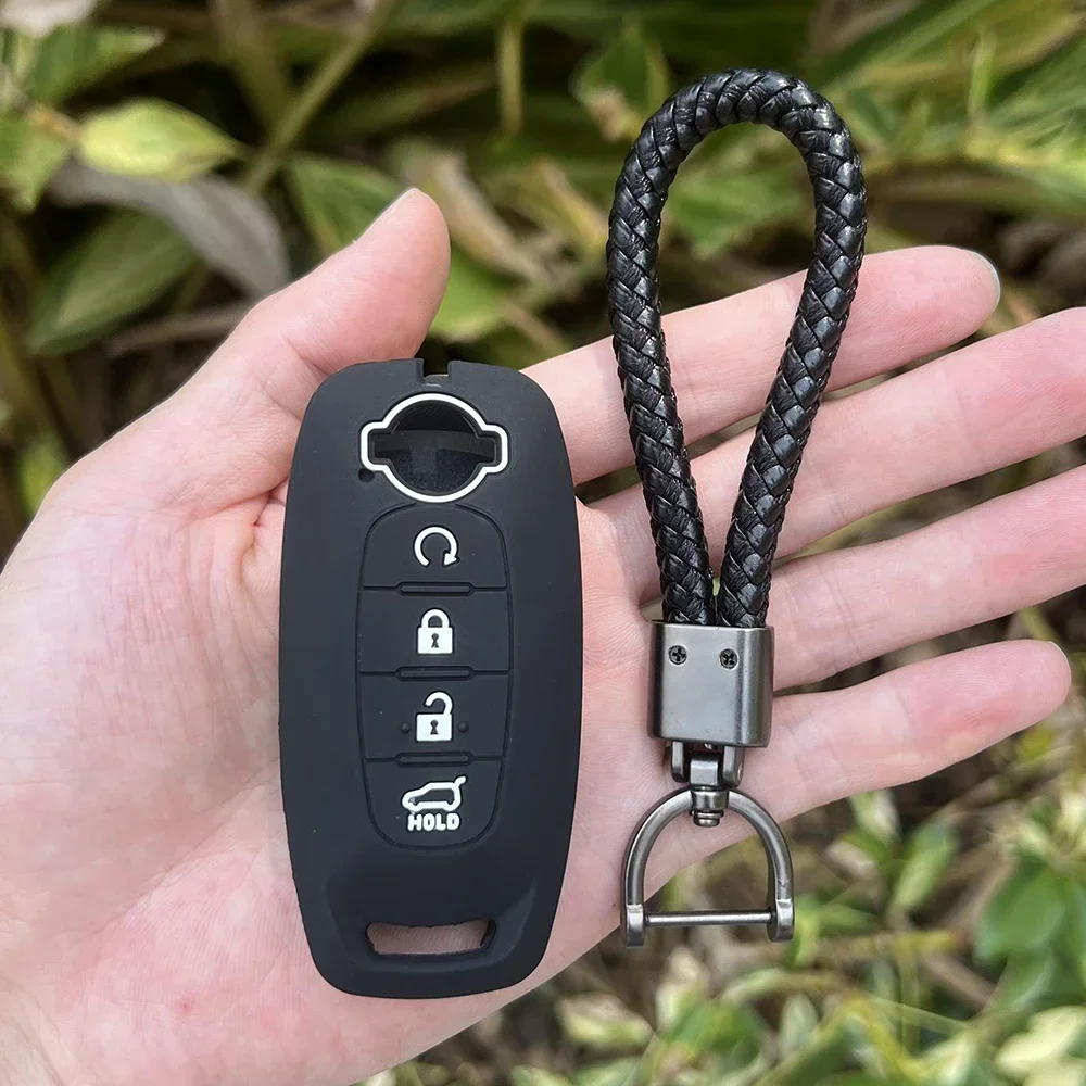 Key Case Key Case Cover 4 Button Silicone Car Key Cover for Nissan Teana X-trail T33 Altima Qashqai J12 Juke Kicks Ariya Keychain Accessories
