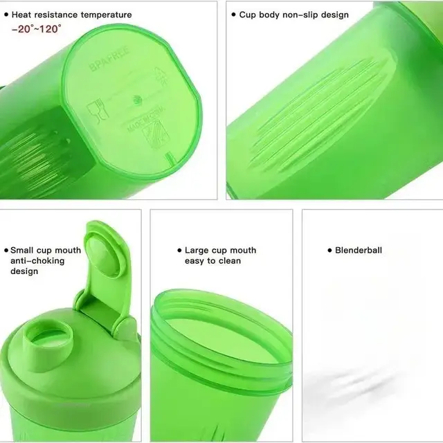New 400ML Blender Shaker Bottle with Stainless Ball BPA Free Plastic Protein Shakes Leakproof for Powder Workout Gym Sport 3