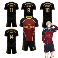 Jersey Futsal Pattern Vl Replika Blue Lock Anime Bastard Munich Men Short Sleeve Shorts Set Women's Street Casual Sports T Shirt 1