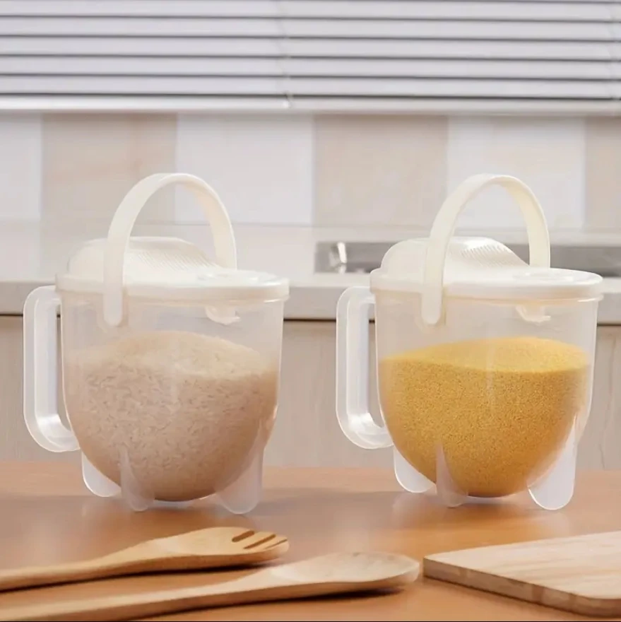 Rice Washer Hand-Free Washing Rice Basin Sieve Plastic Panning Basket With Draining Rinse Type Cleaning Device