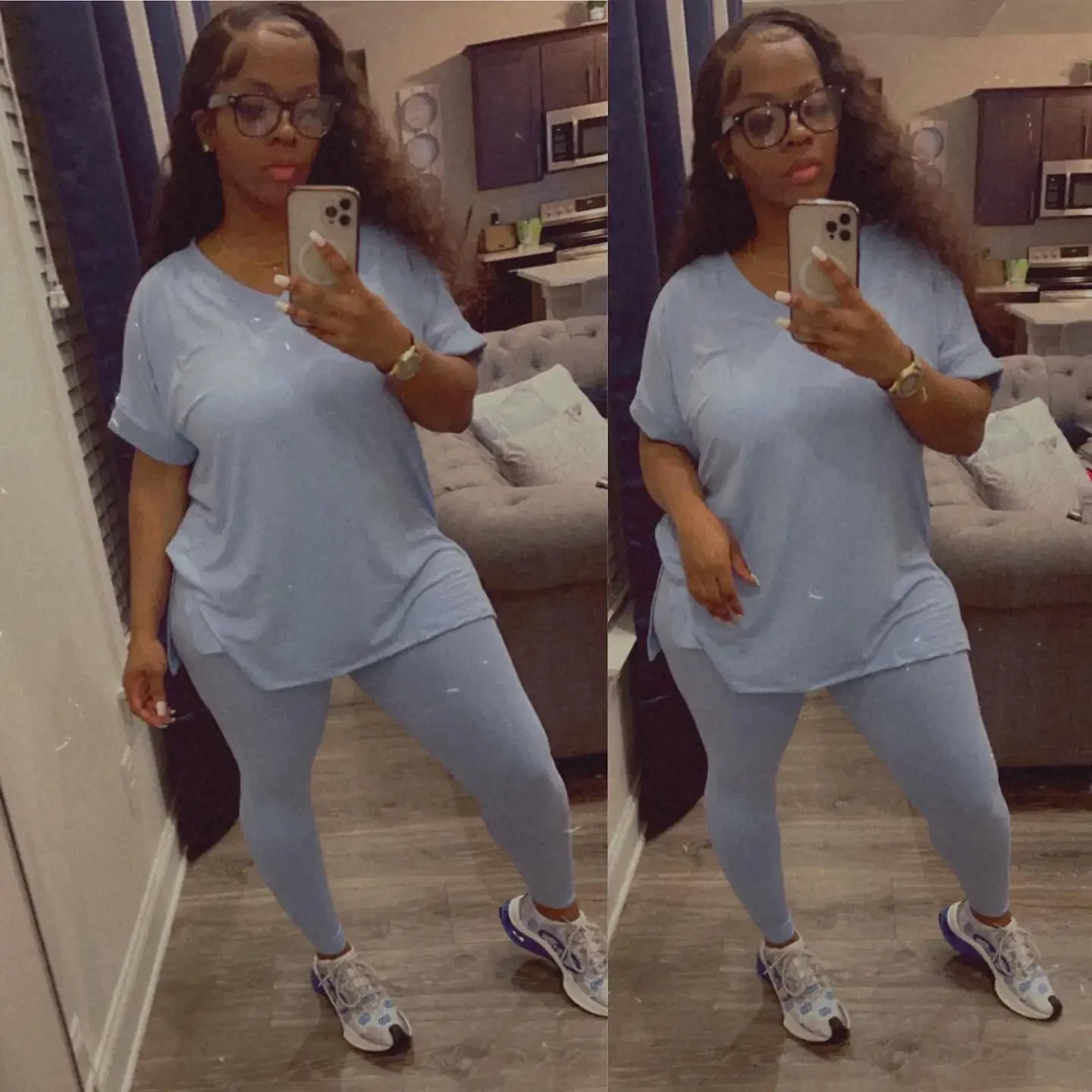 Solid V Neck Casual Loose Long Pant Set 2024 Summer 2 Two Pcs Sets Casual Tracksuits Street Outfits -- Color : Ivory - Size : XL