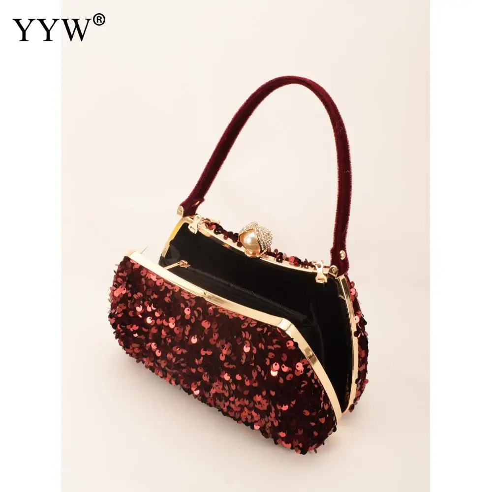 Luxury Women Evening Bag Fashion Design High Quality Metallic Sequins Clutch Purse Female Dinner Party Wedding Handbag Satchel