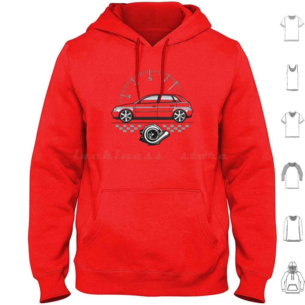 5 Porte Euro Sport Felpa Con Cappuccio Cotone Manica Lunga 96 1996 97 1997 98 1998 99 1999 00 2000 01 2001 02 2002 Sudi 3 A3 S3 Turbo Coupe 5