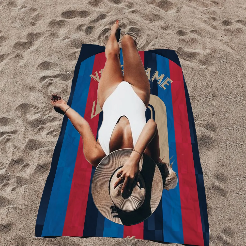 Football Basketball Jersey Name Custom Bath Towel Microfiber Soft Water Absorbing Breathable For Kids Decorative Cartoon Beach 2