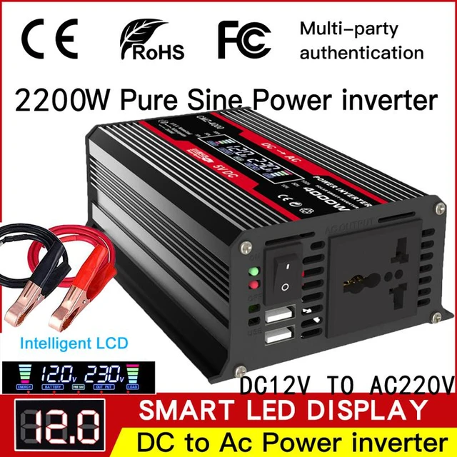 Onduleur à onde sinusoïdale pure, convertisseur de tension CC à CA,  sinusoïdal pur, 12V, 220V, 12V, 220V, 220V, 4000W - AliExpress