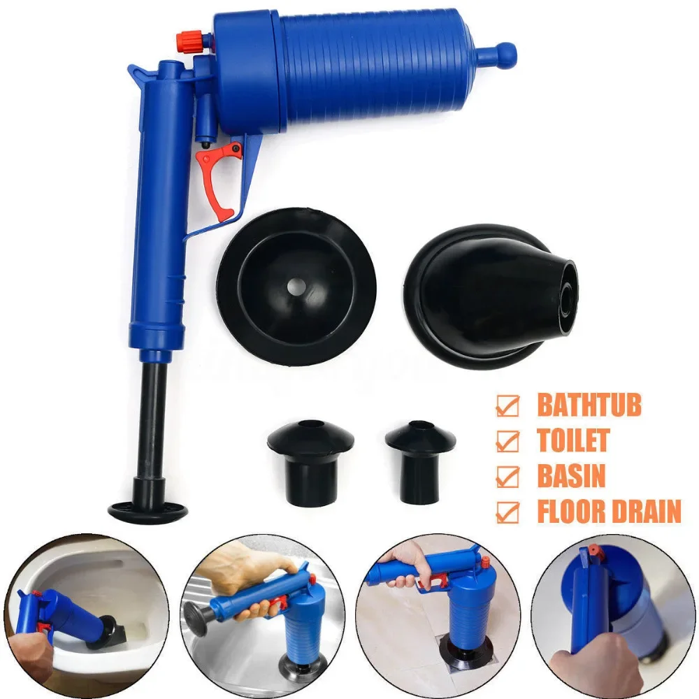 Dropshipping Air Pressure Drain Cleaner Sewer Cleaning Brush Kitchen Toilet Dredge Plunger Basin Pipeline Clogged Remover Tools