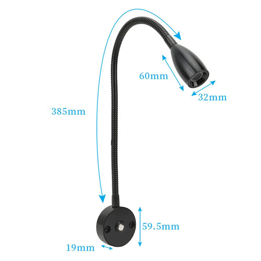 DC12V 24V LED Dimmable Reading Light 40cm Long Gooseneck for RV Wall Lamp Camper Van Travel Trailer Truck Boat Interior Lighting led light led wall lamp wall light led reading light