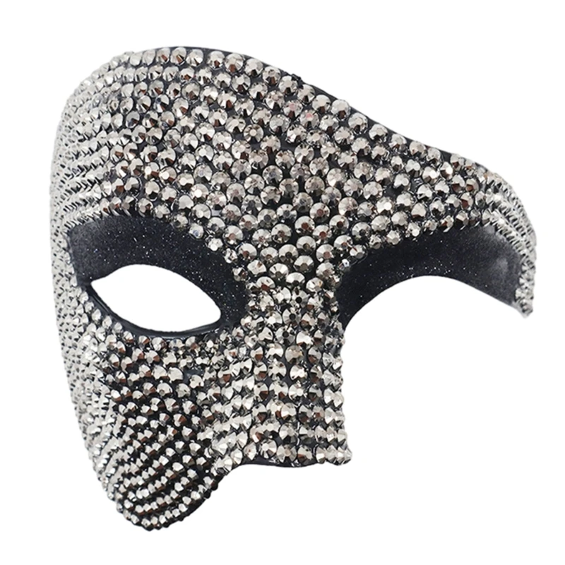 Yalice Rhinestone Lace Masquerade Masks Women Eye Mask Black Lace Mask Sparkle Crystal Mardi Gras Mask For Roleplay (Style-A