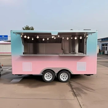 Carrello per camion per alimenti moderno con attrezzatura completa Rimorchio per fast food Cucina Bevande Multifunzione Facile da usare Evento di strada Top seller