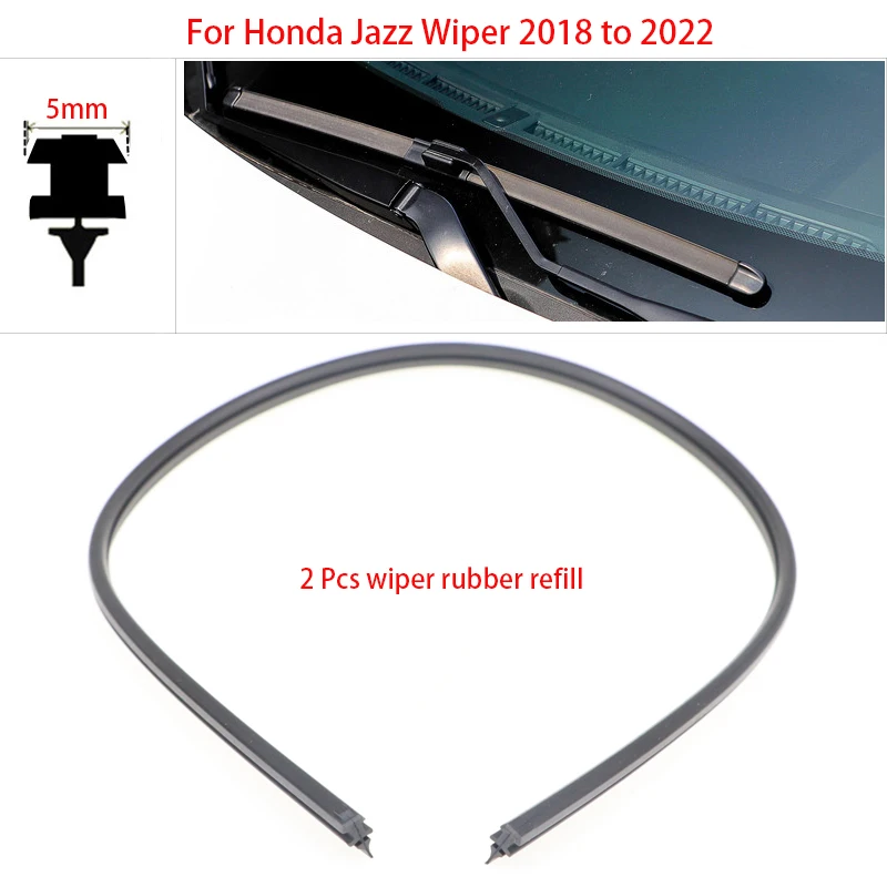 1 paio di inserti di ricambio per spazzole in gomma di ricarica per  tergicristalli per auto per Honda Jazz 2018 2019 2020 2021 2022