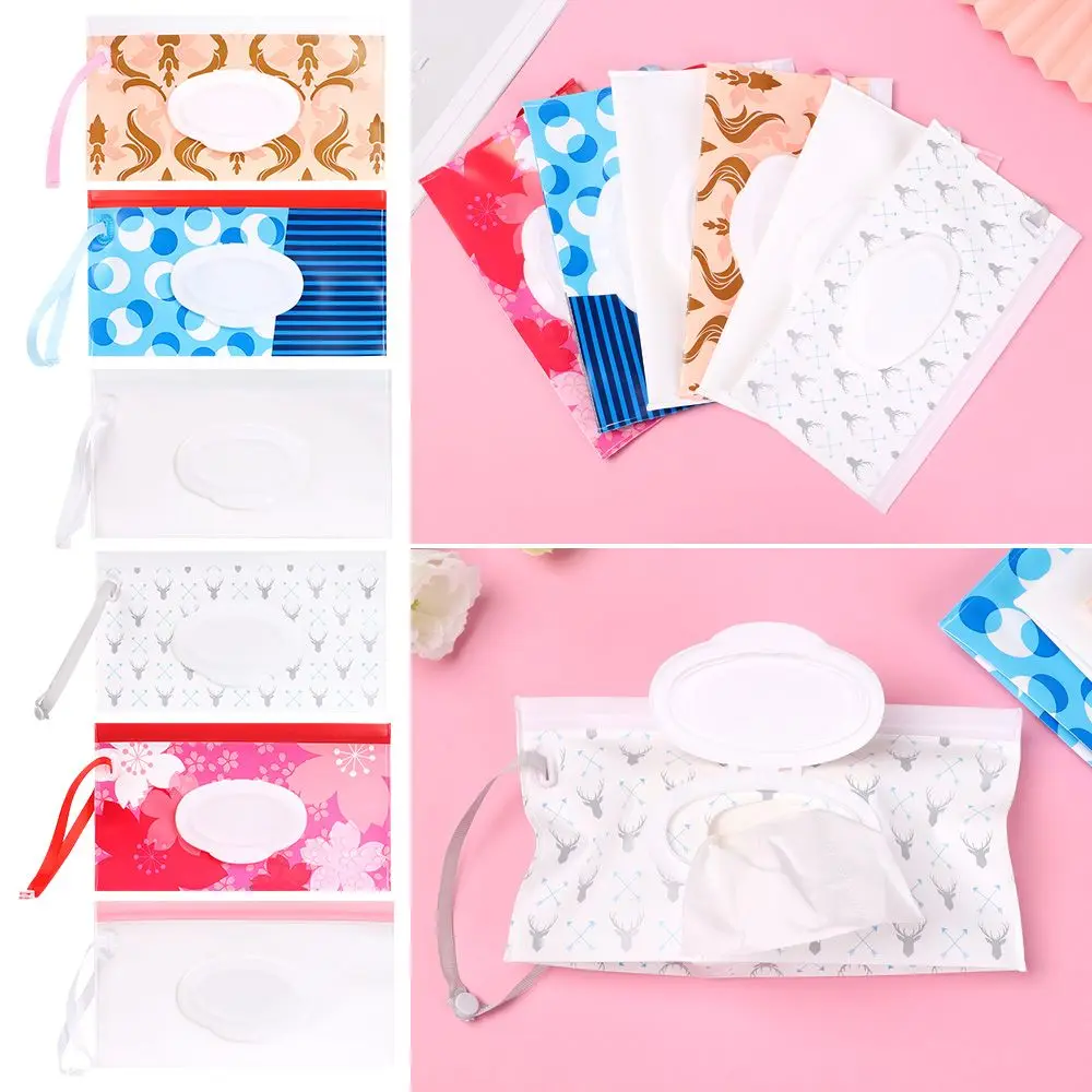 

Outdoor Cute Carrying Case Flip Cover Snap-Strap Baby Product Stroller Accessories Wet Wipes Bag Cosmetic Pouch Tissue Box