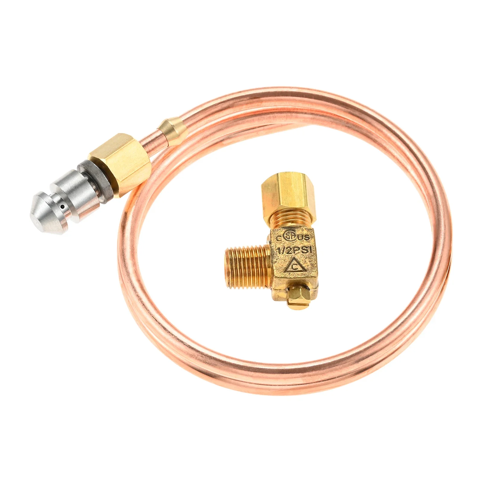 Pilot Tube 3/16" OD X 20" Copper Pipe Bendable Range Oven Pilot Burner with 2065643 Valve for Hotel Kitchen Gas Equipment