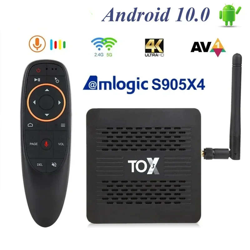 2024 New TOX3 Smart TV Android 11.0 4GB32GB Amlogic S905X4 4K Media Player Wifi 1000M Support Dolby Atmos Audio Set Top Box