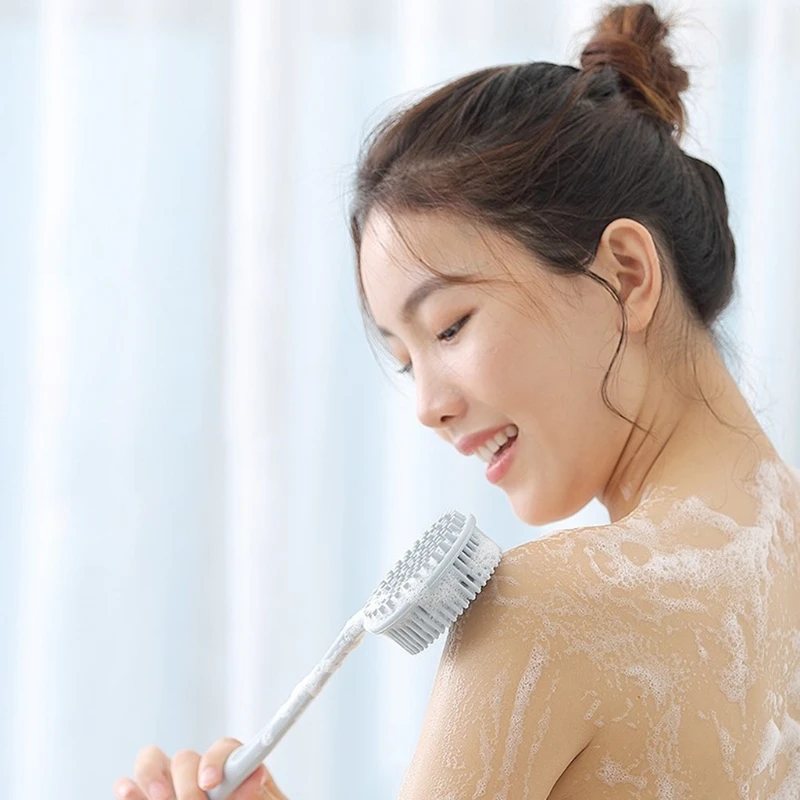 

Double Sided Soft Silicone Back Scrubber Multifunctional Bath Shower Body Exfoliating Massage Shampoo Brush with Drop shipping