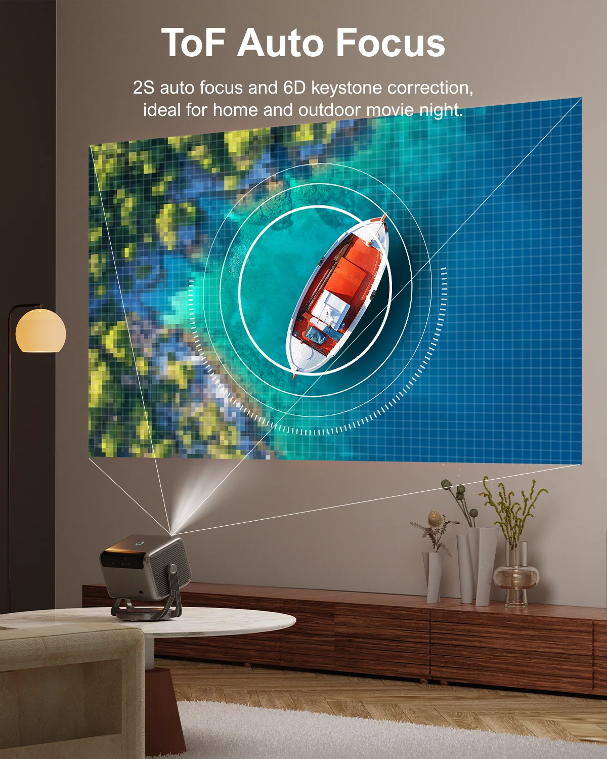 1080P Full HD Projector Portable with 90&deg; Gimbal Smart Android 11.0 Projector 5G WiFi Bluetooth Home Theater Projectors